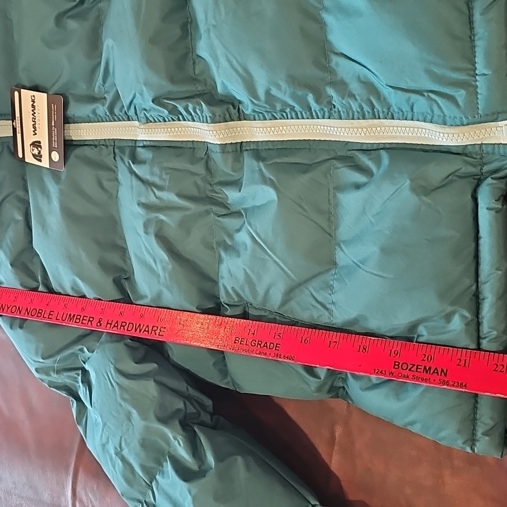 The Warming Project Girls Teal Green Puffer Jacket Hooded Zip Up Size L - Picture 4 of 11